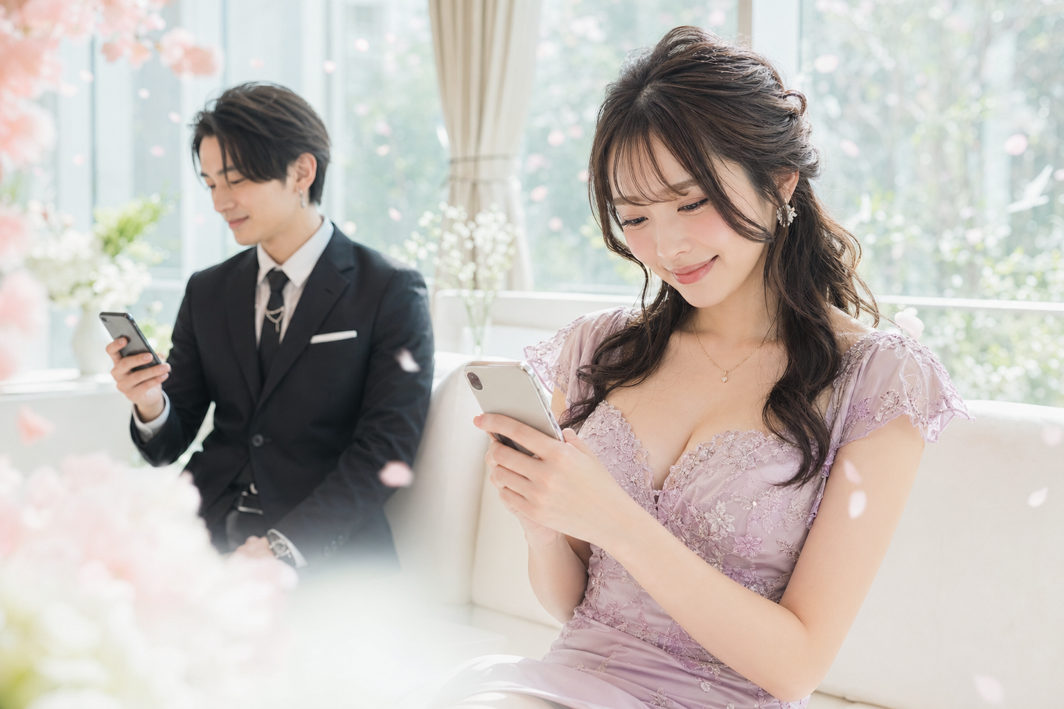 ナイトワークの確定申告をLINEで相談する女性